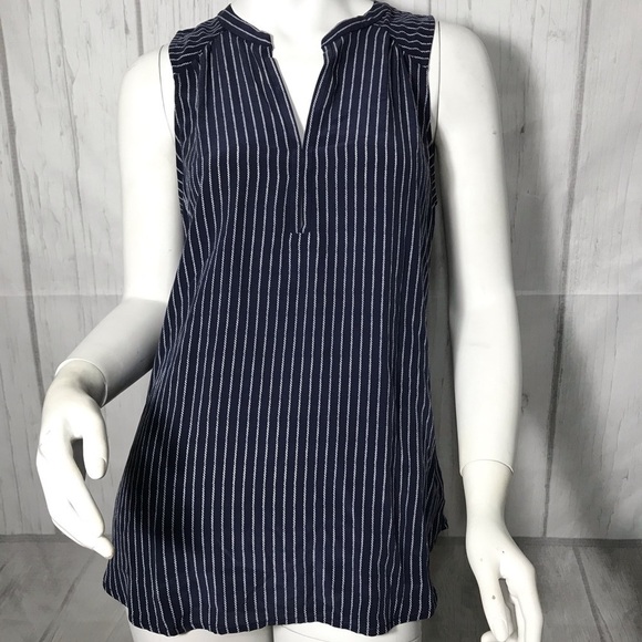 Joie Tops - Joie midnight blue sleeveless strip top SZ S T169